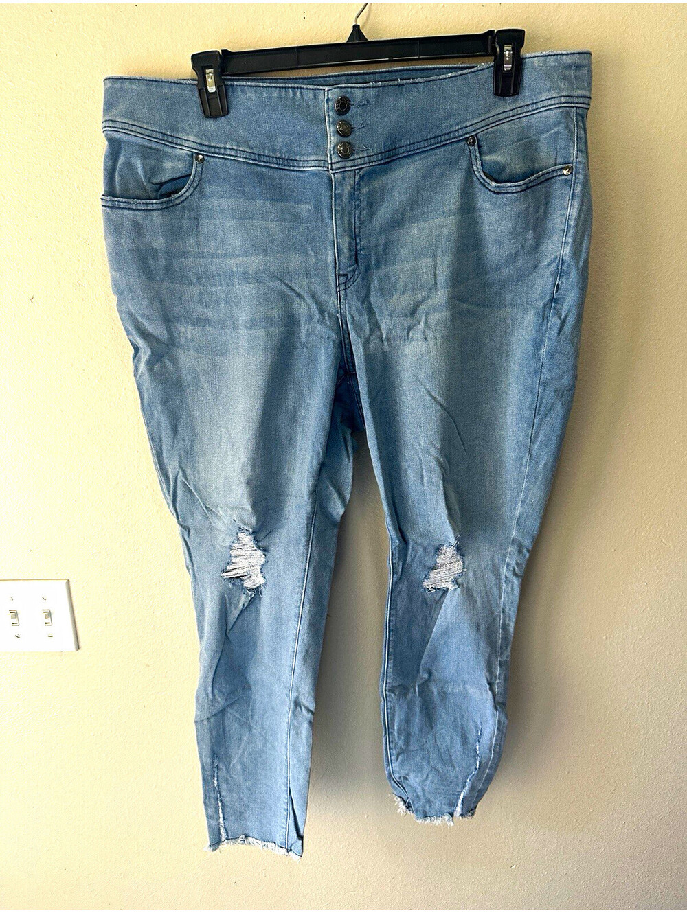 Lane Bryant Flex Magic High Rise Jegging Jeans Light Wash Distressed 20